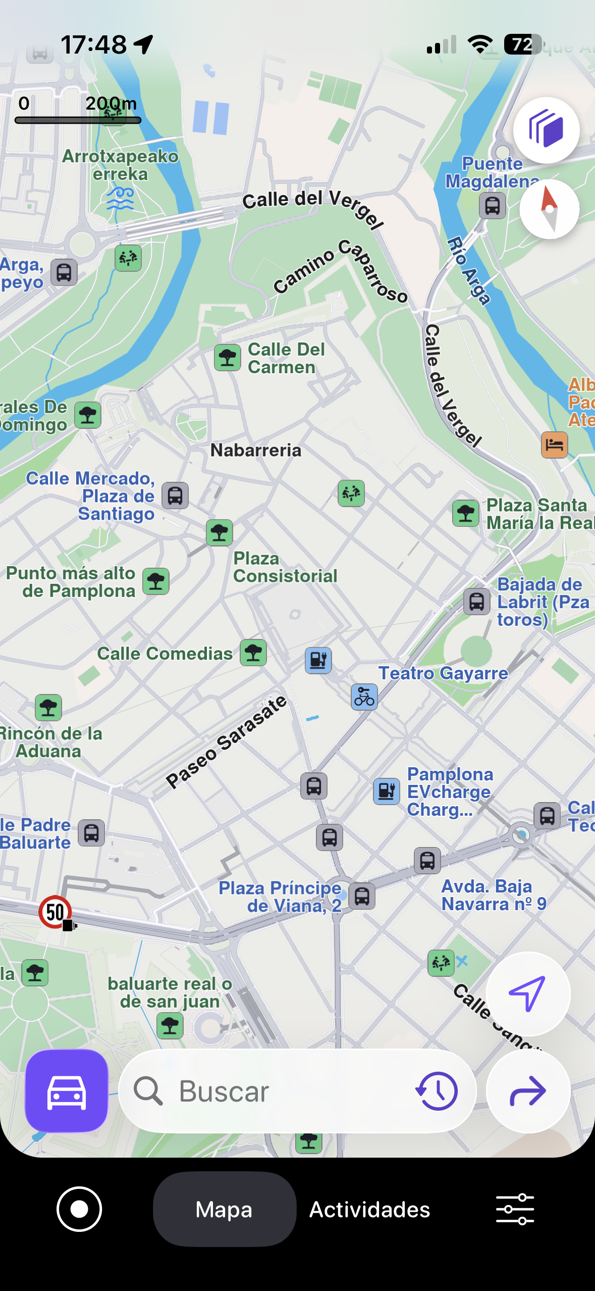 Magic Earth sobre Pamplona